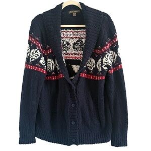 Tommy Bahama Women's Navy Blue Tropical Cardigan Sweater XL